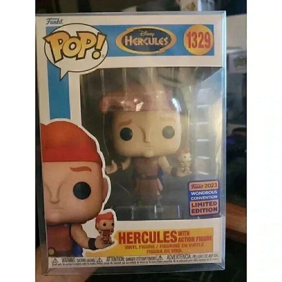 Funko POP! HERCULES w/Action Figure! #1329 - 2023 WonderCon Exclusive! - Picture 1 of 6